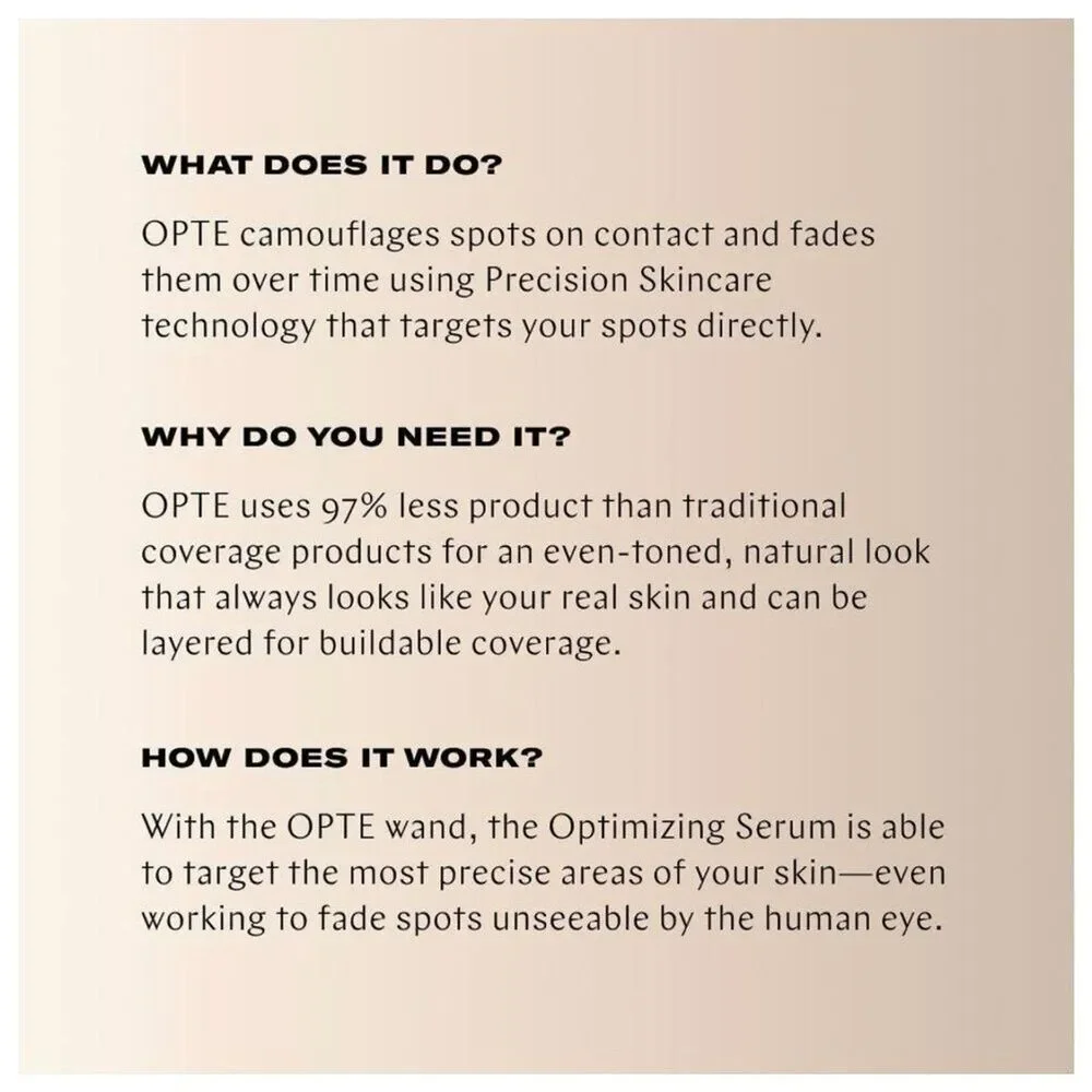 Opte Precision Skincare System Inkjet Makeup Wand +2 Refills Fair Light Formula